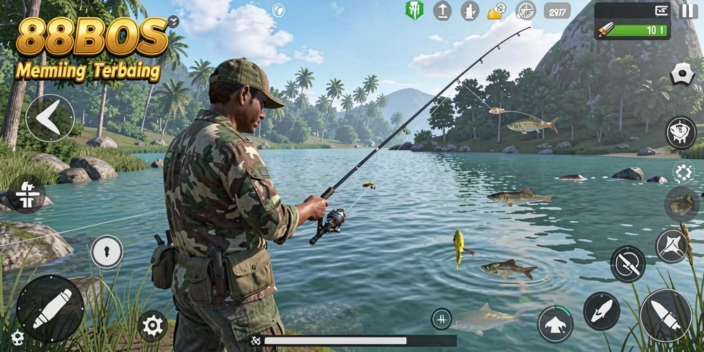 Tampilan menakjubkan dari gameplay memancing di 88BOS.