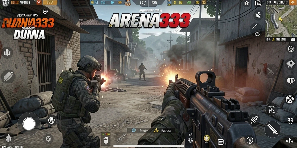 Tampilan gameplay intens dan mendebarkan dari ARENA333.