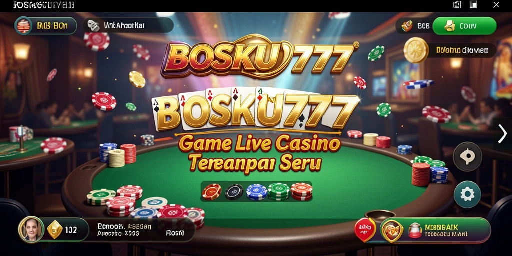 Screenshot gameplay Live Casino BOSKU777 yang menampilkan dealer langsung dan permainan mendebarkan.