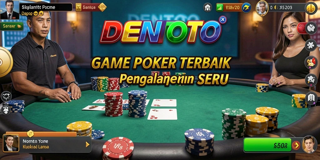 Tampilan menarik dari gameplay Poker DENTOTO yang seru.