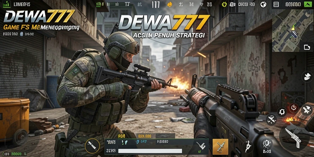 Screenshot gameplay DEWA777 menampilkan aksi seru dalam pertempuran FPS.