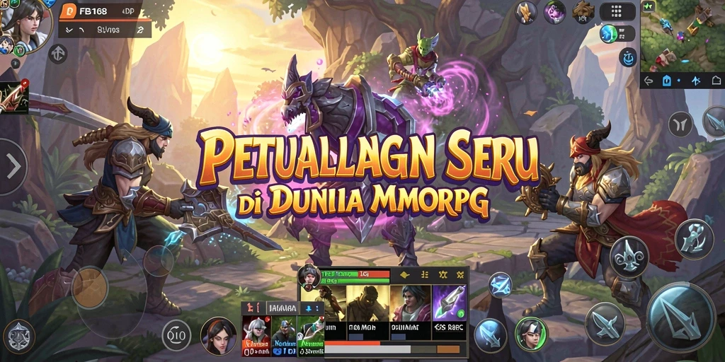 Screenshot gameplay FB168 yang menunjukkan pertarungan seru di dunia MMORPG.