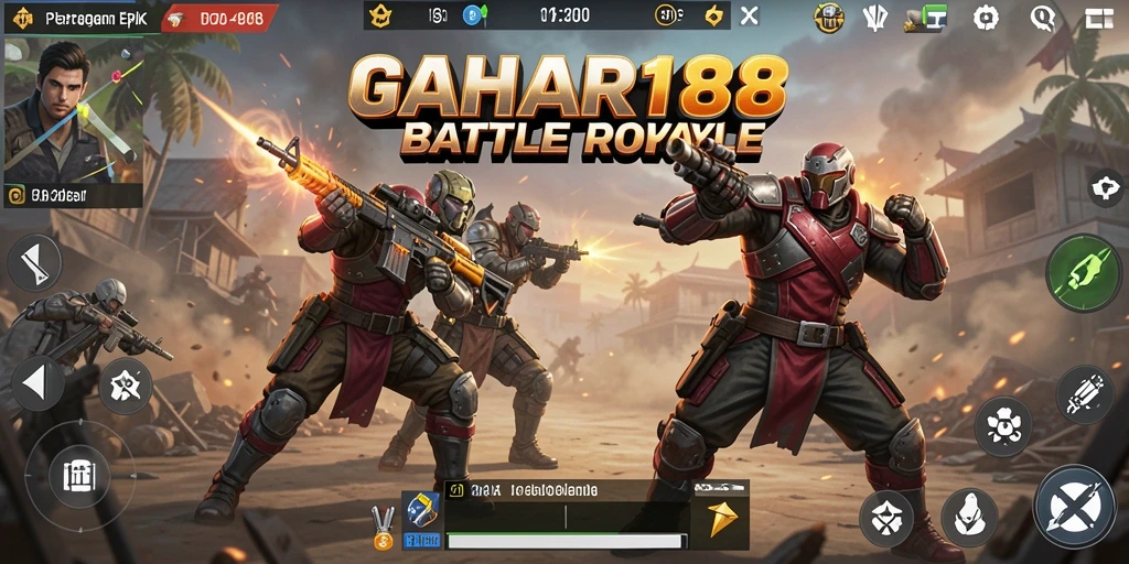 Tampilan gameplay GAHAR188 dalam pertarungan Battle Royale.