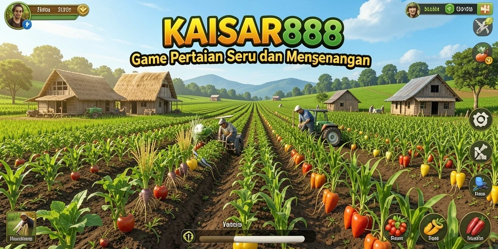 Tampilan gameplay KAISAR888 dengan aktivitas bertani yang mendalam.