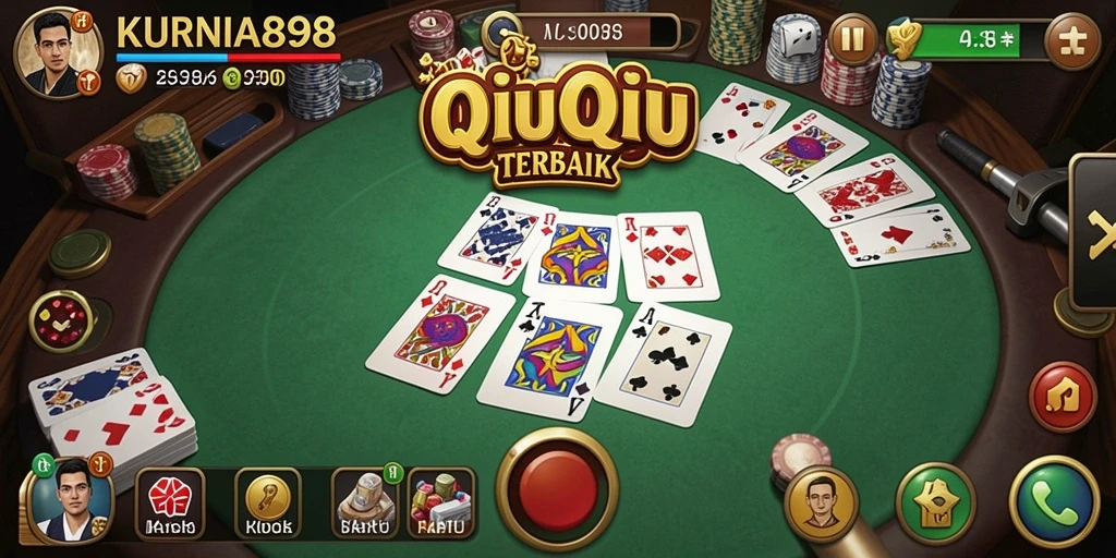Tampilan gameplay QiuQiu yang seru dan interaktif di KURNIA898.