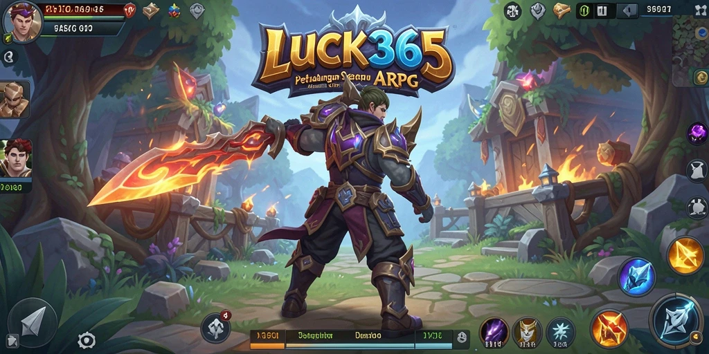 Screenshot LUCK365 menunjukkan pertempuran epik dalam dunia ARPG.