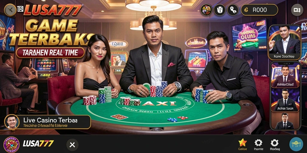 Tampilan gameplay Live Casino yang mendebarkan di LUSA777.