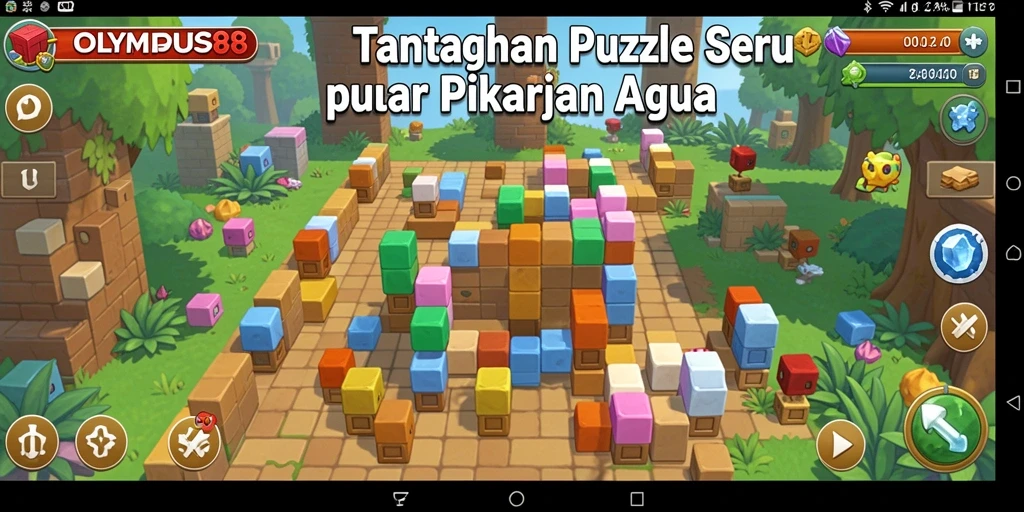 Screenshot OLYMPUS88 menampilkan gameplay Puzzle yang mengasah otak.