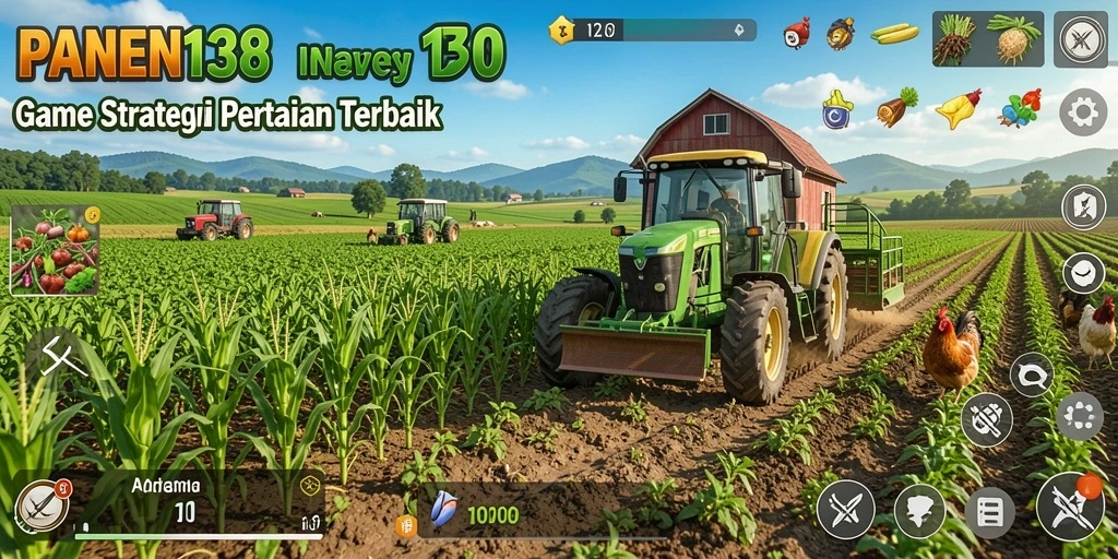 Screenshot gameplay yang memperlihatkan keseruan bertani di PANEN138.