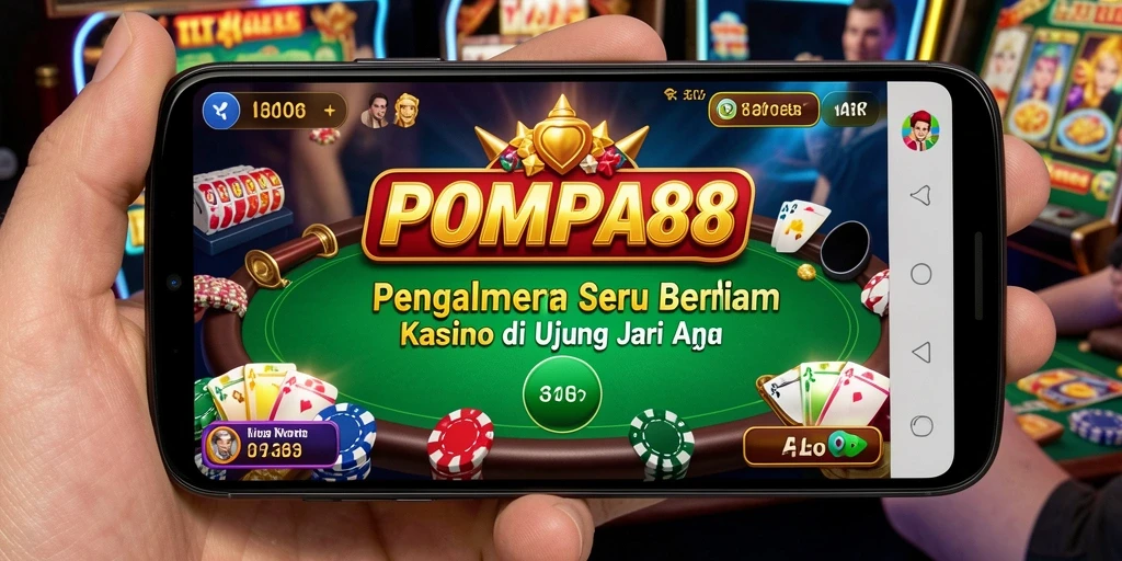 Screenshot utama POMPA88 menampilkan gameplay Kasino yang mendebarkan.