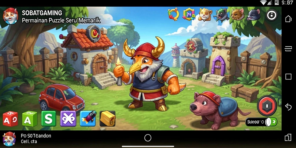 Screenshot permainan menunjukkan tantangan teka-teki yang menarik.