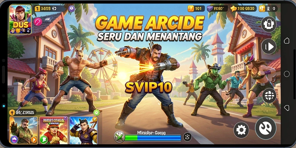 Tampilan menarik dari gameplay SVIP10 dengan aksi Arcade yang seru.