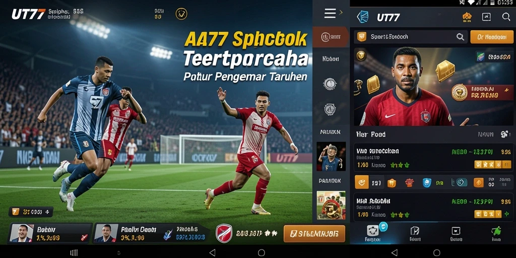 Tampilan utama UT77 dengan berbagai pilihan taruhan olahraga.
